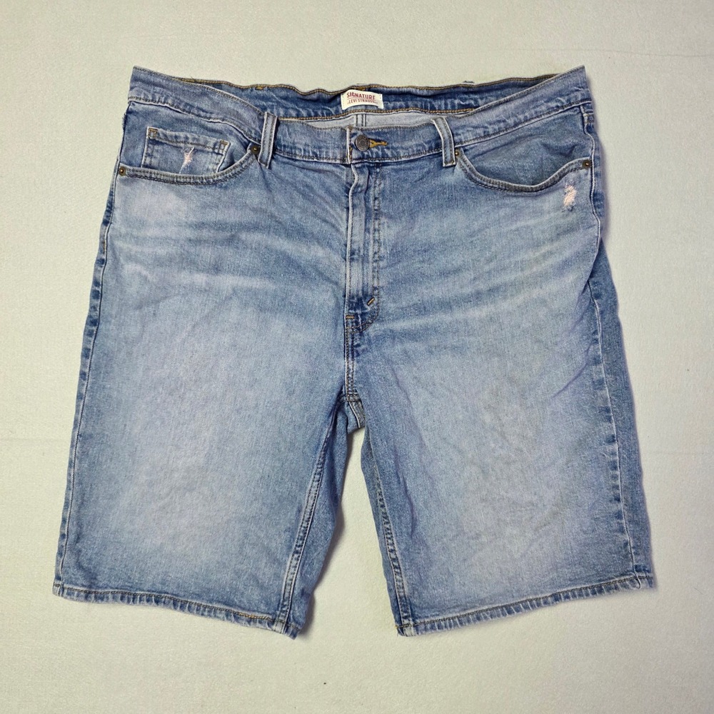 Signature by Levi Strauss Mens W38 Blue Denim Jean Shorts Jorts 10 Inseam